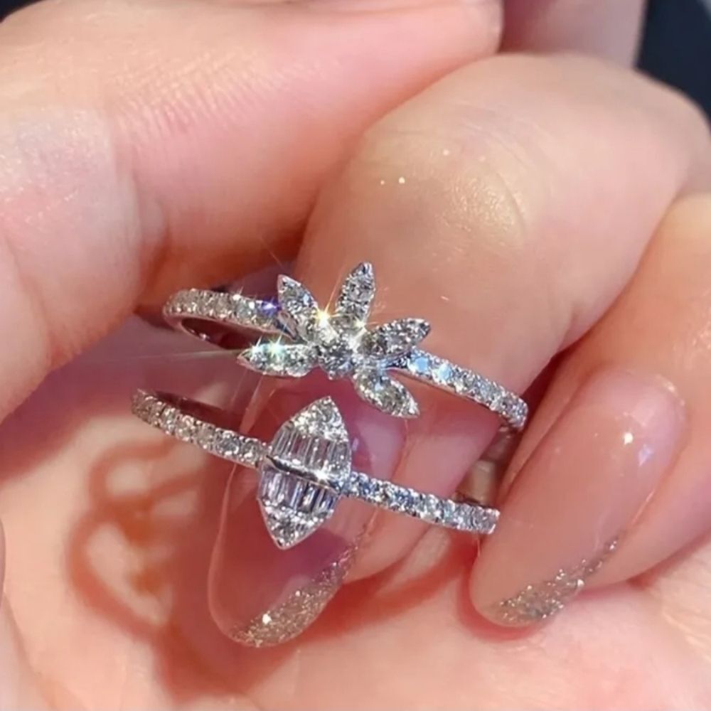 Ladies Sterling Silver Diamond Ring